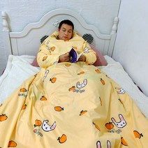 소매 집순이 귀찮은 원피스이불 입는 담요 겨울