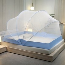 텐트 몽골 유르트 모기장 휴대용 설치 접이식 가정용 낙하 방지 암호화 더블 레이어 환기 침대, [03] 135X190X120cm, [07] 6 Bones