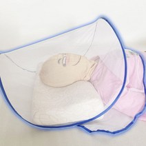 블로킹 페이스 모기장 방충망 원터치 모기퇴치기 침대 접이식 아기 캠핑, 파랑
