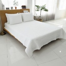코튼 순면 줄누빔 피그먼트 침대패드584989 30, 화이트584989 30 _K(200x230)