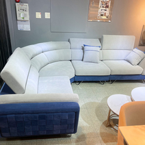 [유피디자인] 오브 코너 모듈형 플리토 플라츠 바흐 원단 이지클린 패브릭소파 4인(코너형), NAVY, DARK NAVY