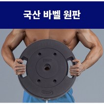 국산 바벨 헬스 홈트 경량봉 (30mm) 원판 2개, 1.5kg