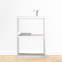 앵글선반 철제 창고 다용도실선반 3단 900 x 300 x 750, 블랙, 12mm 강화 MDF 보드