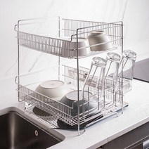 올스텐 식기건조대 2단 보급형/설겆이선반 컵 그릇, 상세페이지 참조