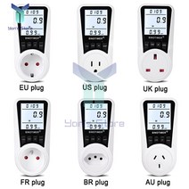 LCD 디지털 전압 볼트 전력계 전력 분석기 전자식 에너지 미터 자동 전원 스위치 US EU UK AU 플매트 카펫 러그, [04] AU Plug, 04 AU Plug