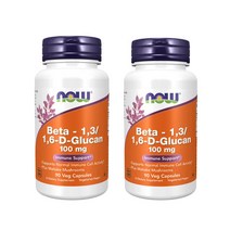NOW Foods 나우푸드 미생물 베타글루칸 100mg 마이타케 90베지캡슐 2팩, 90캡슐