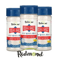 REDMOND 레드몬드 리얼솔트 고대 무정제 미네랄 바다 소금 할랄 광산 채취 테이블 요리 겸용 284g, 3병