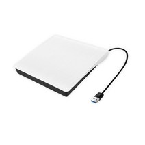 USB 3.0 슬림 외장 DVD RW CD 라이터 드라이브 버너 리더 플레이어 광학 드라이브 PC 노트북 용, 한국_화이트, 01 white