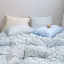 슬리안 체크 먼지없는 알러지케어 호텔 차렵이불 침구 세트