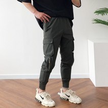 아이스 포포켓 카고 스판 밴딩 빅사이즈 남자 조거팬츠 3color