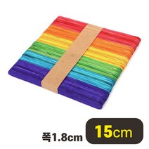 칼라 나무스틱 15cm 혼합색 250개 하드스틱 아이스크림막대