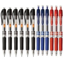 동아 유노크 젤잉크 중성 볼펜 0.5mm 12개 U-KNOCK UK504, UK 혼합(흑6청3적3)