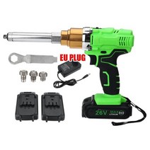 전동 리벳 리베트 무선 건 2.4mm 5mm 휴대용 블라인드 스크루 드라이버 Rvet 너트 Makita 26V 배터리 충전식 터 건, EU 플러그 2 배터리