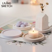 [리빙스케치]원형 석고 캔들 디퓨저 방향제 홀더 플레이트 받침대 국내제작, 사각 바이올렛