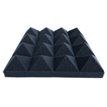 흡음패널 흡음재 방음재 어쿠스틱 패널 24pcs 25x25x5cm 폼 방음 블랙 16 피라미드 스튜디오 흡수 방음 처리 타일 보호 스폰지, 검은색, 24개