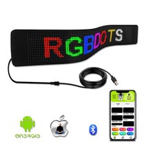 led전광판 차량용 LED 디스플레이 사인 소프트 스크린 RGB 접이식 블루투스 앱 프로그래밍 가능 메시지 보드 자동차 뒷창 광고 조명, [05] P3232RGB 230X187MM