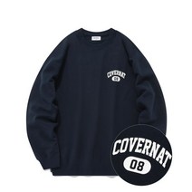COVERNAT 커버낫 스몰 아치 로고 맨투맨 네이비