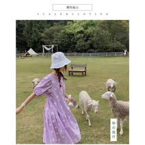 써스데이아일랜드 스타일 원피스 데이지 프린트 스타일 활발한 레저 인기있는 휴가 친구 프랑스어 빈티지 꽃 유행 프레피 소녀 피크닉