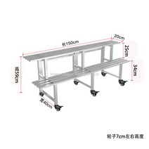WARM스테인레스 화분 2단 3단 4단 진열대 철제 선반 식물 화분 화원 거치대, 2단 가로150cm+고정가능휠 6개