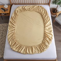 냉장고스티커 탄성 밴드가 있는 100% 면 장착 시트 싱글 더블 킹 퀸 침대용 미끄럼 방지 조절 가능한 매트리스 커버 140/160/200cm, 04 Yellow