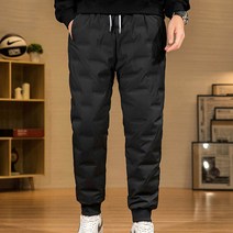 략틂택남성의류 남자 패딩 조거팬츠 방수 방풍 패딩바지 슬랙스 골프 등산 배달 바이크 방한 팬츠 밴딩 고무줄 솜바지 겨울 작업복 바지 땜앉압 82kT4+Q50Qe