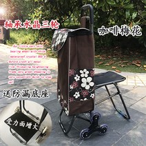 노인좌석 트롤리 쇼핑 핸드카트 접이식 좌석 쇼퍼백, 베어링 크리스탈 휠-Kamei 꽃 벨트 의자