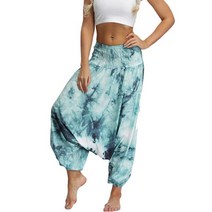 여성 보헤미안 느슨한 하렘 요가 바지 히피 궁전 캐주얼 알라딘 지니 비치 바지 트레이닝 스포츠 바지