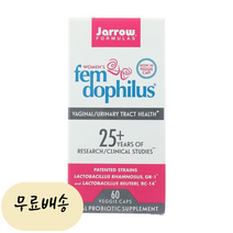 재로우포뮬러스 자로우 펨 도피러스 50억 프로바이오틱스 유산균 60캡60일 품 질 보 증 [미국 직배송], 1개, 60개