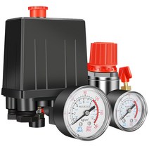 에어레귤레이터 에어압력조절기공기 압력 조절기 압축기 스위치 제어 펌프 90-120PSI w/게이지 빠른 커넥터, 02 TypeB- 240V