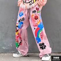 가바바 남성 빅사이즈 팬츠 어디갈든 시선집중 귀여운 캐주얼룩 스트릿 데님팬츠 6XL까지 G69889