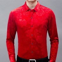 남성 댄스복 꽃무늬 셔츠 상의 모던 볼룸 라틴 왈츠 라인 의상