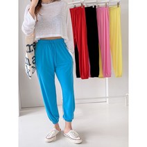비비드 컬러 아이스 쿨링 냉장고 조거 밴딩 팬츠 (5color)