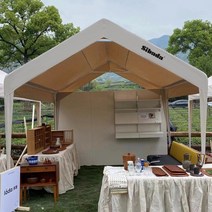 행사용캐노피 자바라 몽골 텐트 가제보 천막 3x3m, 천+캐노피 3mX3m 베이지색