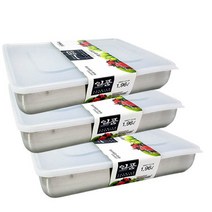 키친아트 일품 스텐 용기 6호-1 960ML-3개, 3개, 단품