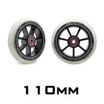 110mm 100mm 120mm 스쿠터 바퀴 알루미늄 합금강 휠 허브 고탄성 및 정밀 스피드 스케이팅 휠 88a 2 개몫, 110mm dk 화이트