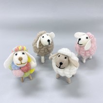 귀여운양 4종색상 장식소품 미니어처 카페인테리어 장식인형, 화이트