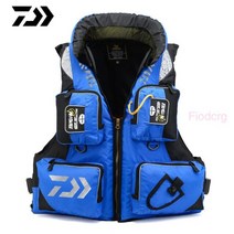 daiwa 야외 스포츠 낚시 구명 조끼 조정 가능한 메쉬 mutil-pocket 남자 수영 구명 조끼 안전 조끼 생존 조끼, xxl, 푸른