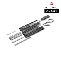 [빅토리녹스 공식] 맥가이버 캠핑 멀티툴 스위스 카드 클래식 투명 블랙 0.7133.T3, 1개