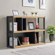 e스마트 철망 스틸 2단책장 1200, 색상:블랙