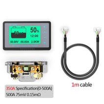 TF03K DC 8-120V 100/350/500A 배터리 용량 테스터 전압 전류 디스플레이 쿨롱 카운터 미터 전기 자동차 투어링 자동차용, [02] 8-120V 350A(0-500A)