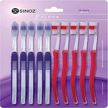 SINOZ Alpha Medium Toothbrush 10 Count (Pack of 18) null, 1