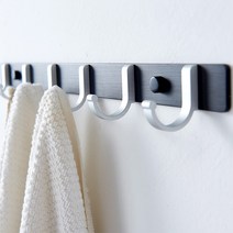 하모니 심플 디자인 벽옷걸이, 1개, 블랙+실버