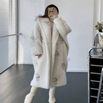알파카코트 울 숏 하프 밍크 여성 트렌치 니트 무스탕 여성용 럭셔리 테디 베어 코트 중간 길이 라인석 알파카 모피 따뜻한 루즈 패션 라펠 두꺼운 진짜 재킷 겨울