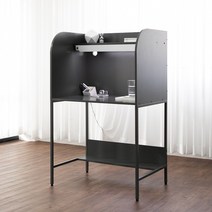아이디어스터디 티케 철제 독서실책상, 티케 독서실책상 팬텀블랙+LED화이트