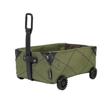 캠핑 카트 트레일러 웨건 Outdoor Camping Storage Box Mini Car Tissue DIY Canvas Folding Trolley Shopping Cart W, [01] Army Green