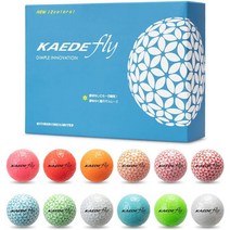 카에데 KAEDE 12색 칼라볼 메이플 골프공 FLY 12구, 12가지 색상 세트