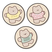 고미 패턴 스마트톡 체크 곰돌이 그립톡, 화이트바디, A