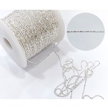 네일판다몰 네일줄참 구슬체인 JS라인볼체인실버 1mm 25cm, 1m