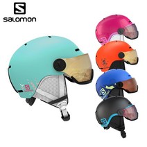 살로몬 2122 GROM VISOR 그롬 바이저 헬멧 고글일체형 초경량 아동용헬멧 스키 보드 ML, ARUBA
