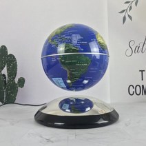 자기부상 지구본 무드등 자기부상열차 키트 화분Hcnt 6 인치 세계지도 자기 부상 글로브 매직 부동 회전 패션 선물 어린이 장난감 교육 도구, 파란색, 협력사, CN